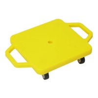 Magideal - Patinete Deportivo Con Asas, Patinete Cuadrado De Educación Física Con Ruedas, Patinete Con Asiento Para Parques, Actividades En Interiores Y Exterior Amarillo
