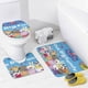 thumbnail image 4 of Peppa Pig-theme 4-Piece Shower Curtain Set with Rugs, Waterproof Bathroom Decor Set Includes Bath Mat, U-Shaped Rug, Toilet Lid Cover and Curtain with Hooks, 4 of 6