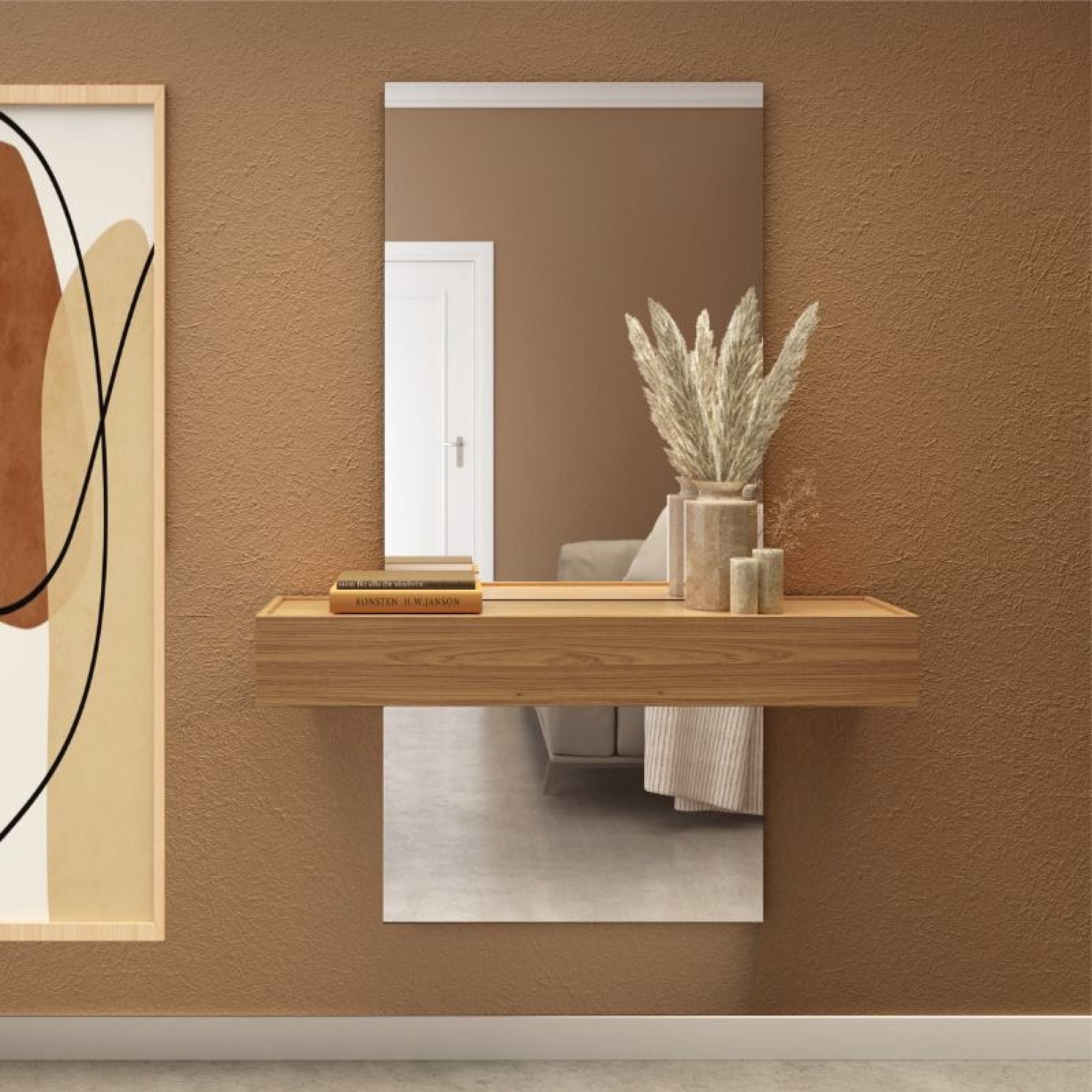 Arrimo Tb485E Espejo Rectangular Castaño