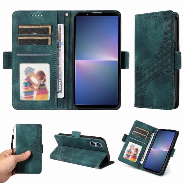 Carcasa FOXDOCK Sony Xperia 5 V de cuero PU, diseño acolchado clásico, protección contra caídas y rayones
