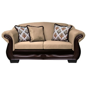 América Decora - Sofá Con Resorte Estructura Búfalo 3 Personas Chenille+Pu Beige