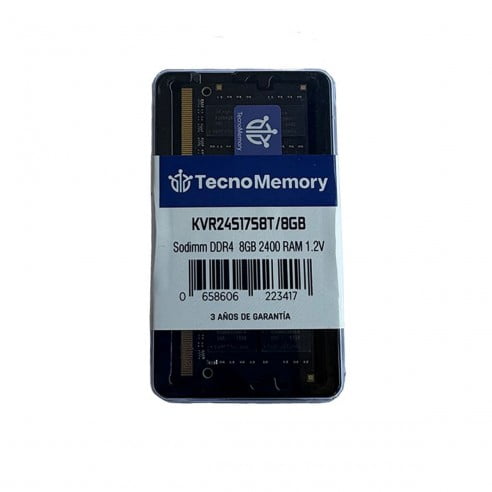 Memoria Ram Tecnomemory Sodimm Ddr4 8gb 2400mhz Kvr24s17s8t/8gb
