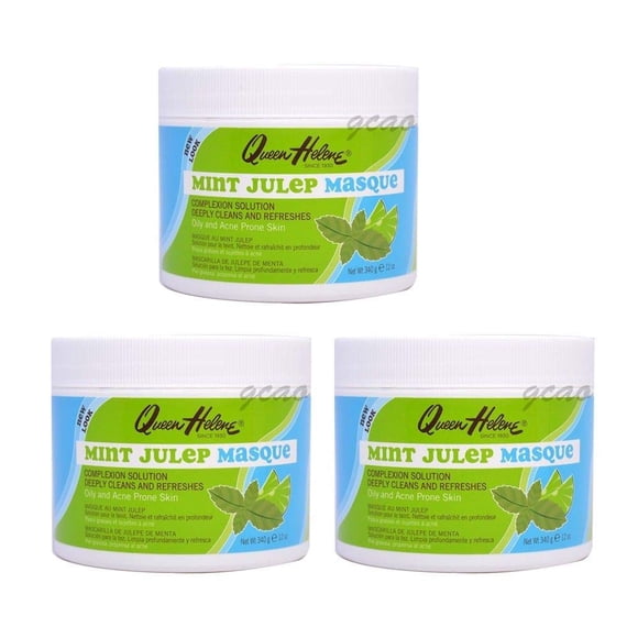 Mascarilla facial Queen Helene Mint Julep Masque para piel grasa, 360 ml, paquete de 3