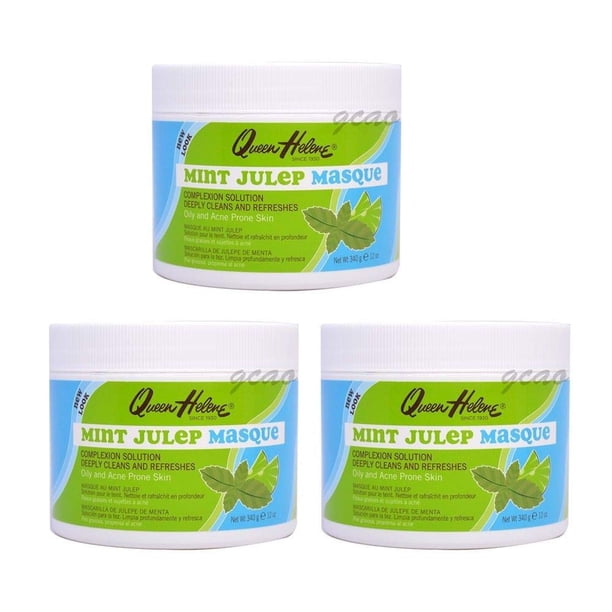 Mascarilla facial Queen Helene Mint Julep Masque para piel grasa, 360 ml, paquete de 3