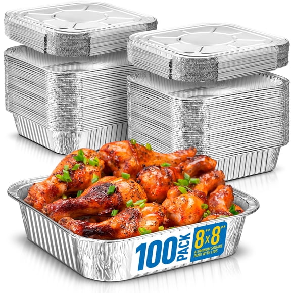 Bandeja de hornear Plastible 20 cm, paquete de 100 con tapas