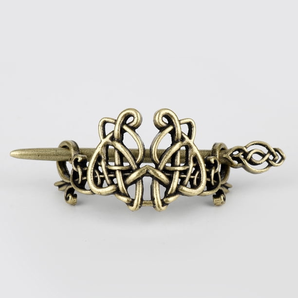 Viking Celtic Hair Clips - Silver Knotted Hairpin for Ladies & Women