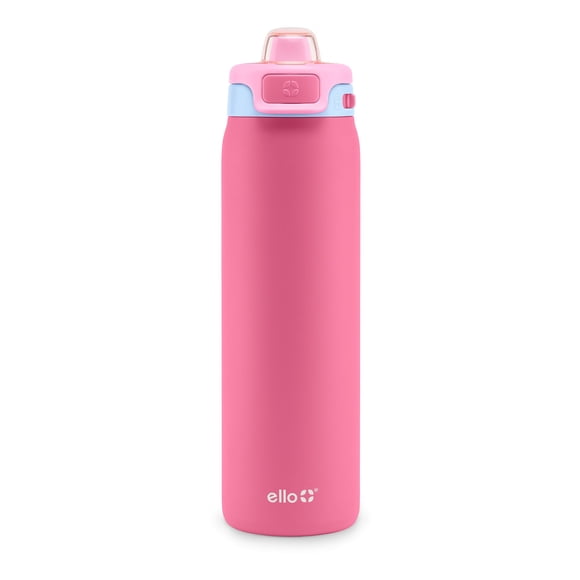 Botella de agua Ello Pop & Fill 650 mL de acero inoxidable Cherry