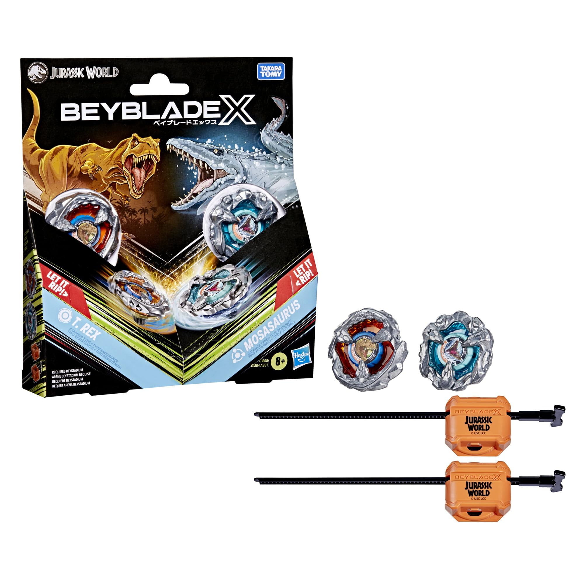 Set Multipack Beyblade X Jurassic World T. Rex Contra Mosasaurus