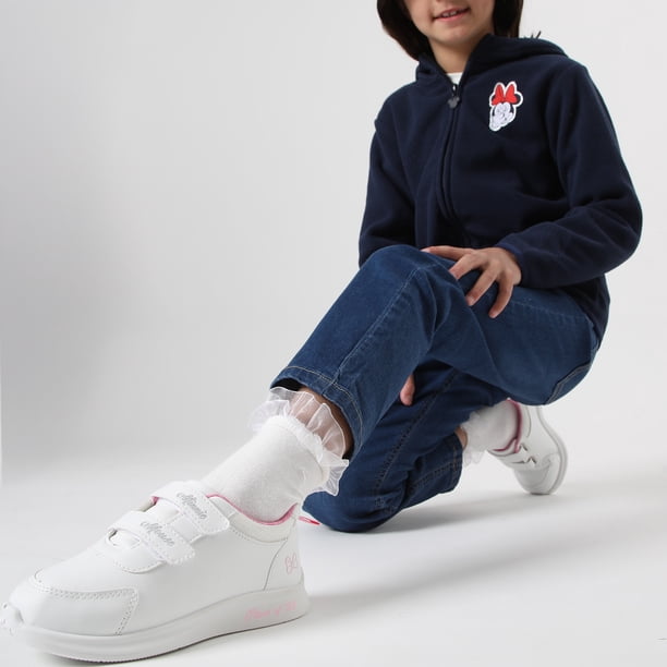 Zapatillas Escolar Niña Minnie Letras Blanco Disney