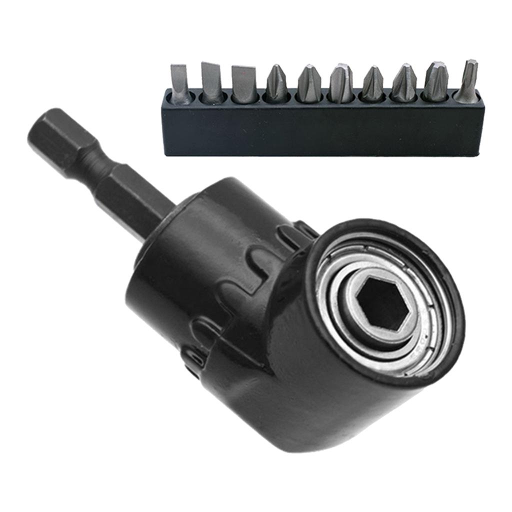 Ioensy - Soporte De Broca Negro Adaptador De Accionamiento De Eje Hexagonal Herramienta Eléctrica De Broca Magnética 90G