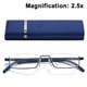 thumbnail image 1 of Gafas transparentes de media montura para leer, para hombres y mujeres, ligeras, para ordenador, con caja de espejo portátil., 1 of 8