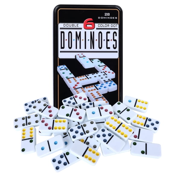 Juego de dominó Offelec 28 fichas doble 6 con caja de metal