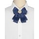 thumbnail image 4 of INSPIRE CHIC Broche de Cinta para Mujer Lazo Corbata Uniforme Escolar Pin Collar Corbata con Perlas Azul, 4 of 4
