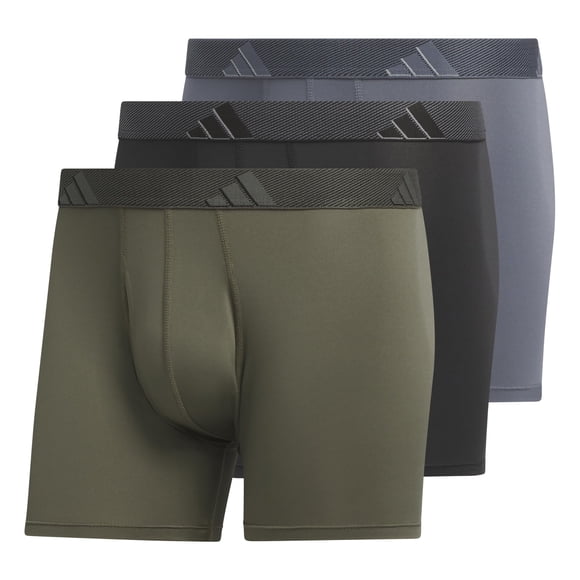 Trunk Underwear adidas para hombre, modelo Athletic Fit, paquete de 3 unidades, color oliva L