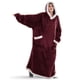 thumbnail image 1 of 1pc Flannel Blanket With Sleeves, Winter Hoodies Sweatshirt, Women Men Pullover Fleece Giant TV Blanket, 1 of 3