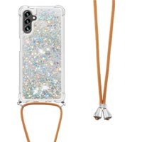 Funda Foxdock Para Samsung Galaxy M13 5G Con Cuerda Ajustable, Brillo Líquido, Protección Antigolpes Y Lente – Ideal Para Regalo