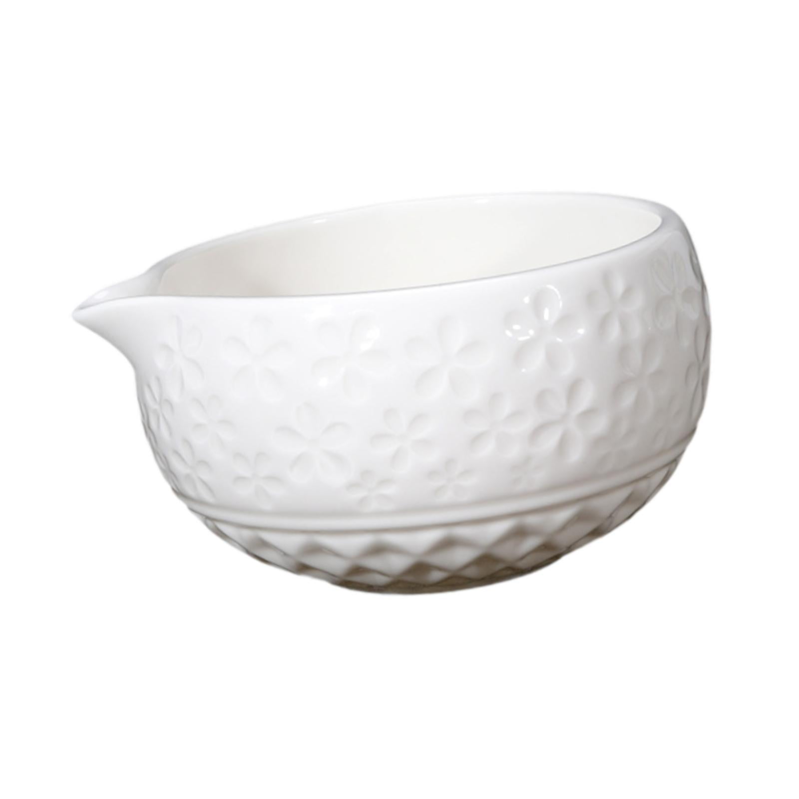 Magideal - Ceramic Matcha Tea Towl Tazón De Té Japonesa Ceremonía De Té 560 Ml Accesorios De Matcha Matcha Mezclando Tazón Hecho A Mano Para Amigos De La Familia Blanco