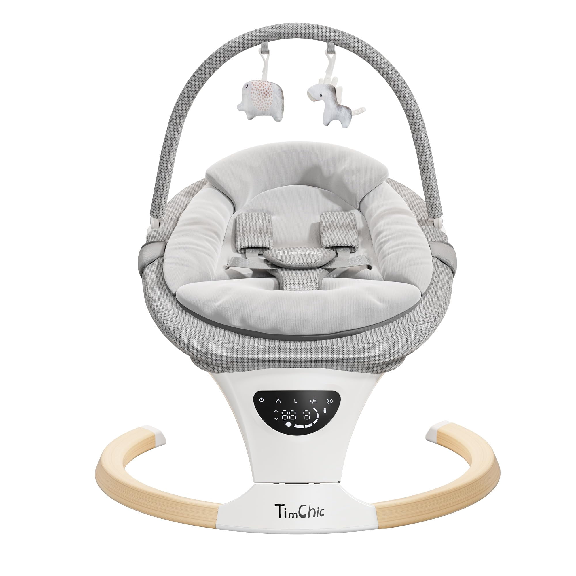 Columpio Para Bebé Timchic Portátil, 5 Velocidades, 3 Alturas, Gris