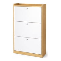 Space Home - Zapatero Velux Nordic 3 Niveles Ahorra Espacio 18 Pares Blanco Madera