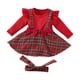 thumbnail image 4 of Vestido de Niña con Lazo y Diadema, Vestido de Fiesta a Cuadros, 4 of 5