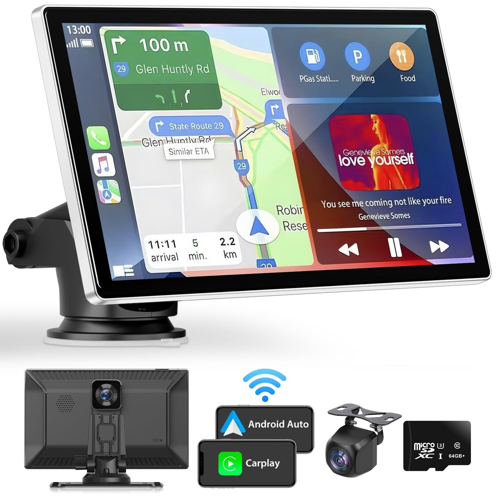 Pantalla Carplay Madoec Inalámbrica De 9 Pulgadas Para Apple Carplay Y Android