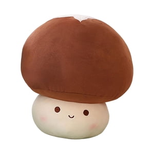 Magideal - Champiñón Relleno Juguete De Peluche Colección Divertida Muñeca Juguetes Sofá De Peluche Almohada Encantador Para Favores Año Nuevo , Marrón 23Cm