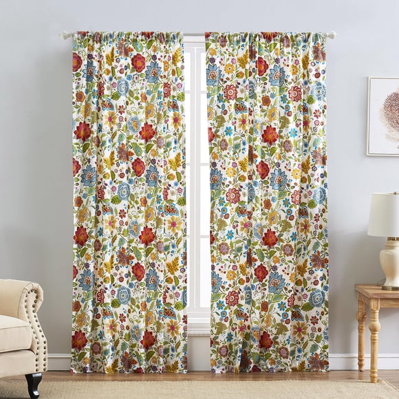 Paneles de cortina Greenland Home Astoria con revestimiento semitransparente blanco
