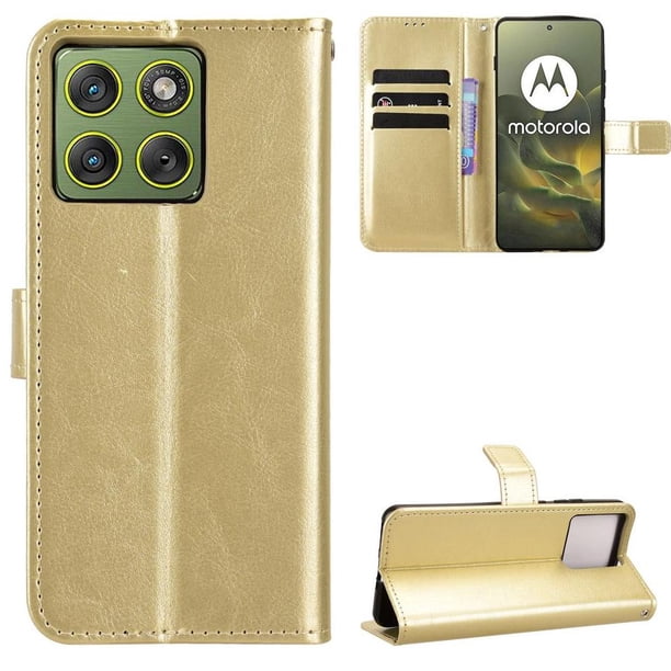 Funda tipo libro para MOTO Edge X70 Air 5G, cartera todo‑en‑uno, funda multifuncional con tarjetero y correa de muñeca desmontable