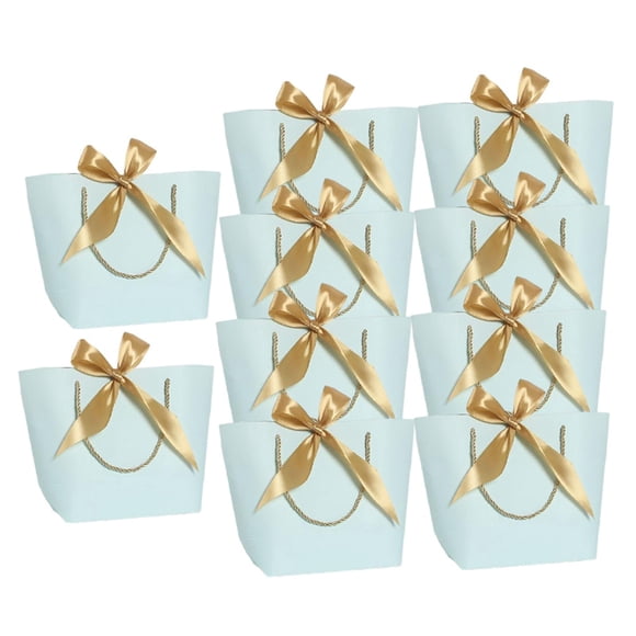 10 Bolsas De Regalo A Granel Bolsas De Mercancía Reutilizables Para Aniversarios Cumpleaños Azul XS