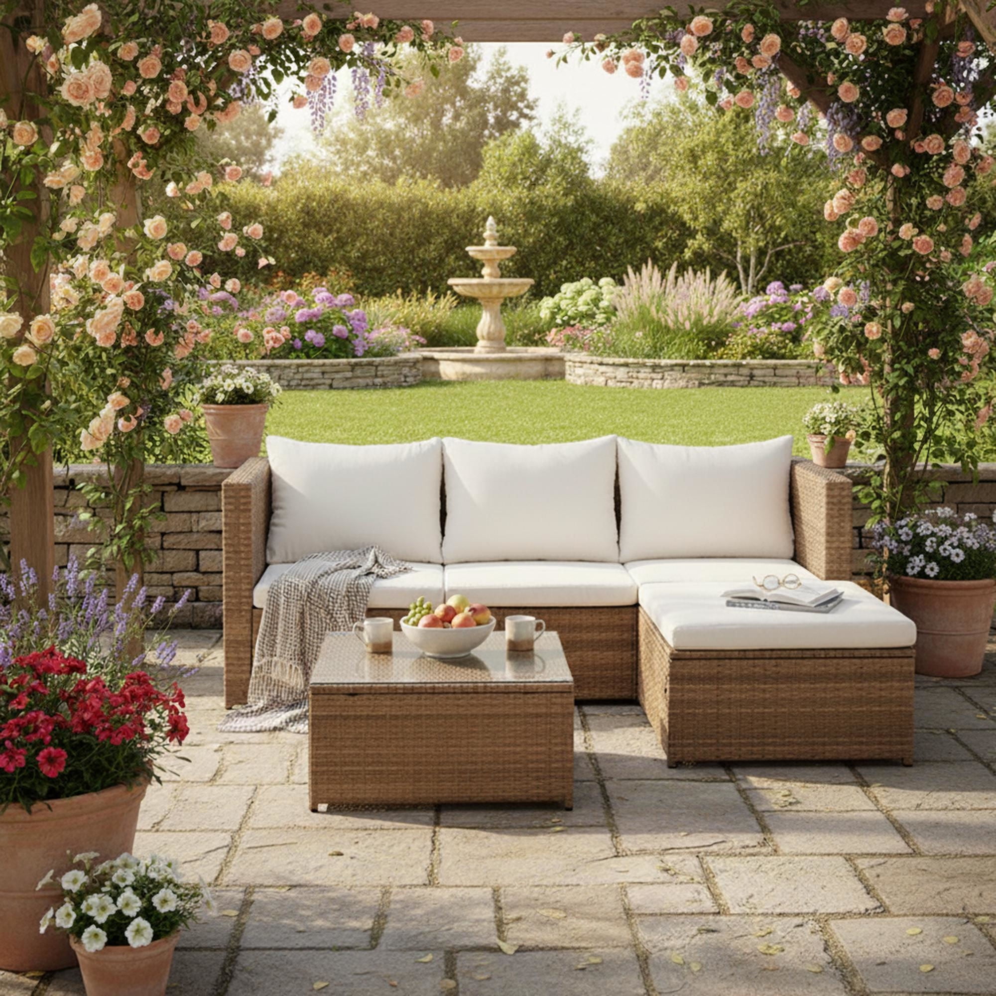 Mainstays - Juego Terraza 3 Piezas Beige