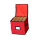 thumbnail image 2 of Contenedor De Bolas De árbol De Navidad Con Dos Cremalleras, Caja De Almacenamiento De Adornos Navideños, Color Rojo, 2 of 3