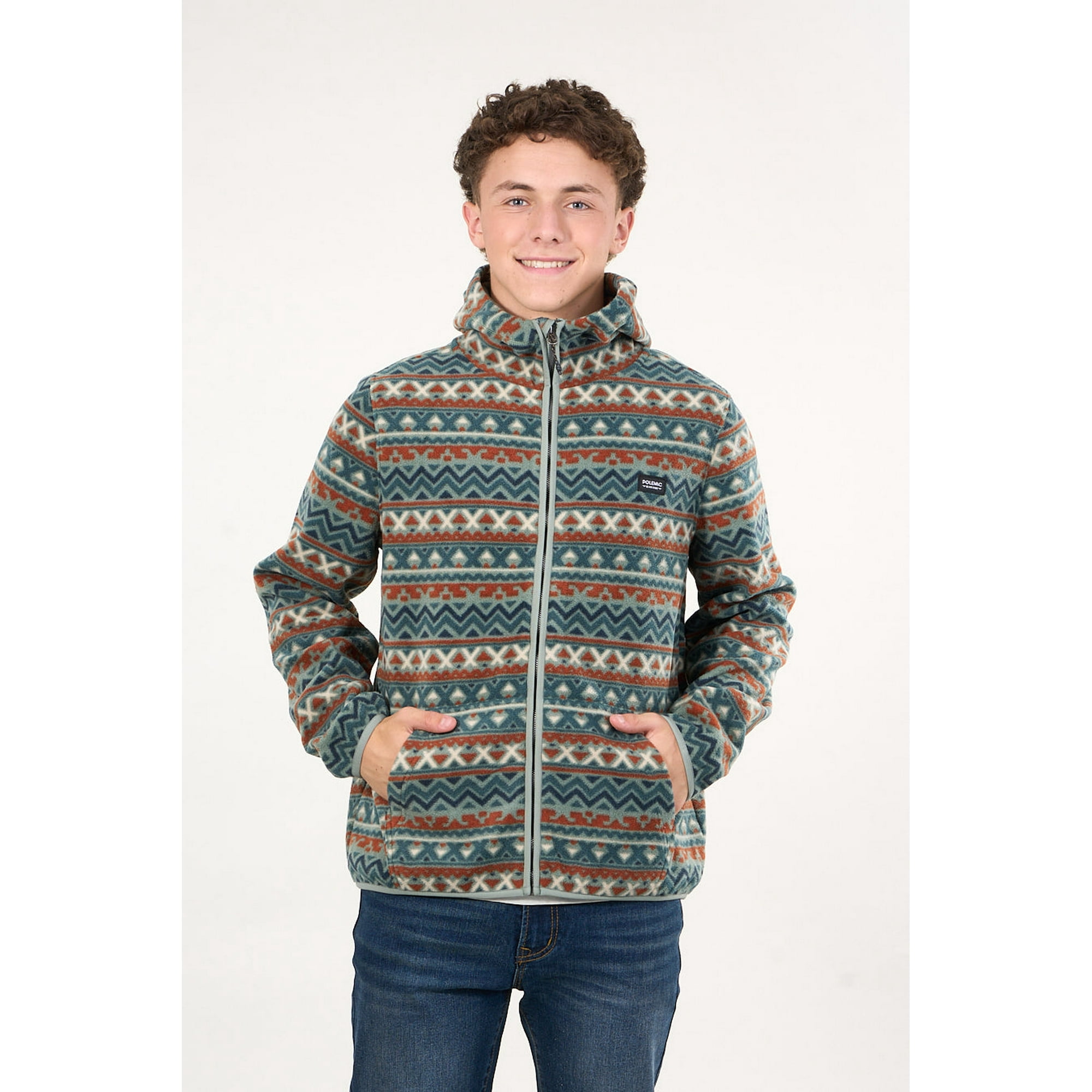 Polemic - Poleron Micropolar Cierre Y Gorro Verde Oliva Wi8309 Junior