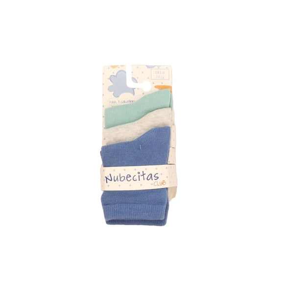 Pack 3 calcetines kids niño liso nubecitas