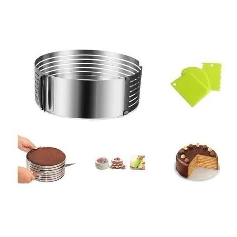 Genérico - Pack Cortador Bizcocho 30 Cm + Espatula Texturizadora Crema