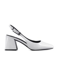 Zapato Taco Talón Abierto Simil Charol Mujer Weide You538