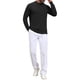 thumbnail image 2 of Suéter de Cuello Alto Simulado de Hombre con Costillas Manga Larga Pulóver Suéteres Casuales S Negro, 2 of 6