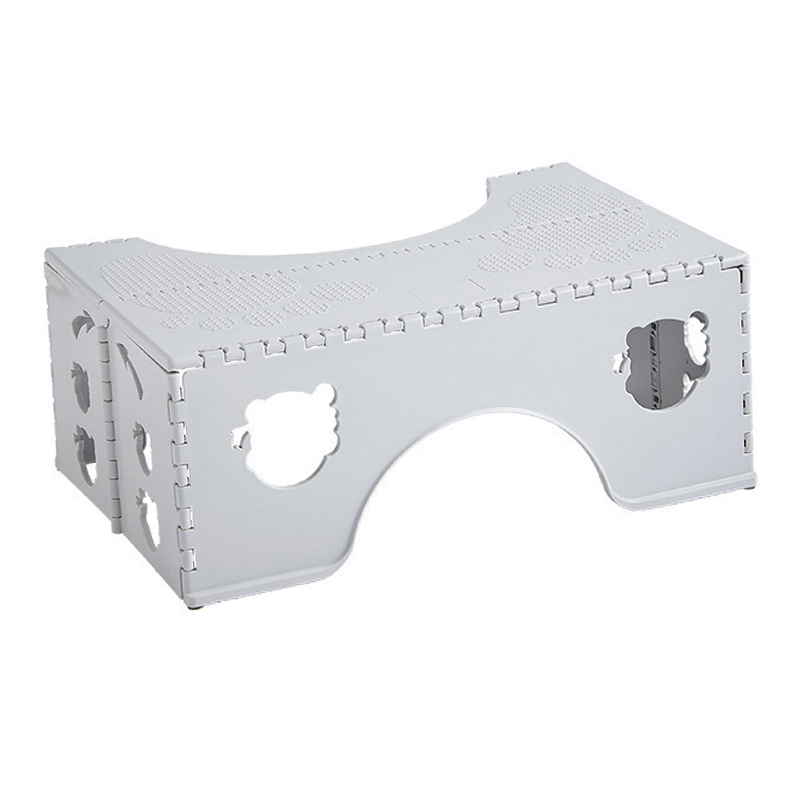 Magideal - Taburete Plegable Para Asiento De Inodoro, Reposapiés Ergonómico, Soporte Para Patas Y Pies De Inodoro, Taburete Portátil Compacto Para Baño En Cuclil Gris Claro