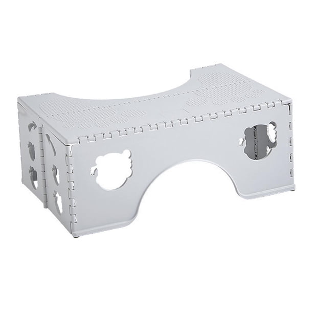 Taburete plegable para asiento de inodoro, reposapiés ergonómico, soporte para patas y pies de inodoro, taburete portátil compacto para baño en cuclil Gris claro