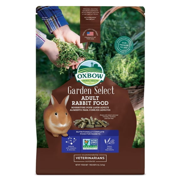 Comida para conejos Oxbow Animal Health Garden Select para adultos, bolsa de 1,8 kg