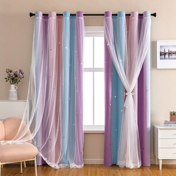 XiDi Dream Star Blackout Curtains for Kids Rooms Girl Prince