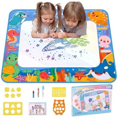 Clickdescuento - Alfombra Magica De Dibujos Para Colorear Al Agua Azul