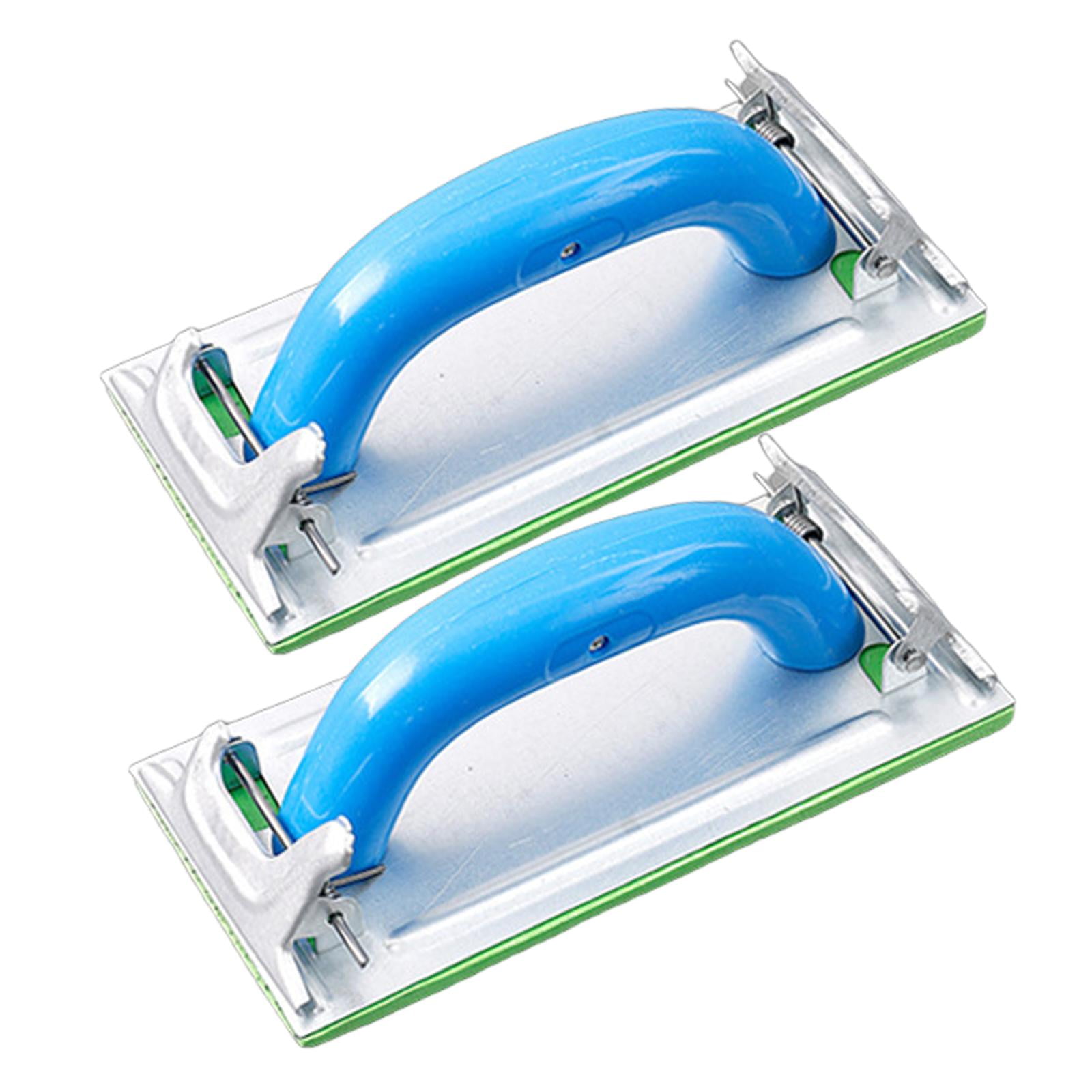 Magideal - 2x Lijadora Manual, Soporte Para Papel De Lija, Clip De Metal, Papel De Lija Con Mango, Soporte De Lijado Manual Para Cepillar Detalles, Lijado Manual Mango Azul