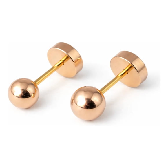 Aros Abridores Bolita 5mm N5 Oro 14k Bebé Hipoalergénico Dorado