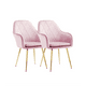 thumbnail image 1 of Pack 2 Poltronas Base Dorada Velvet Lux Rosada, 1 of 3