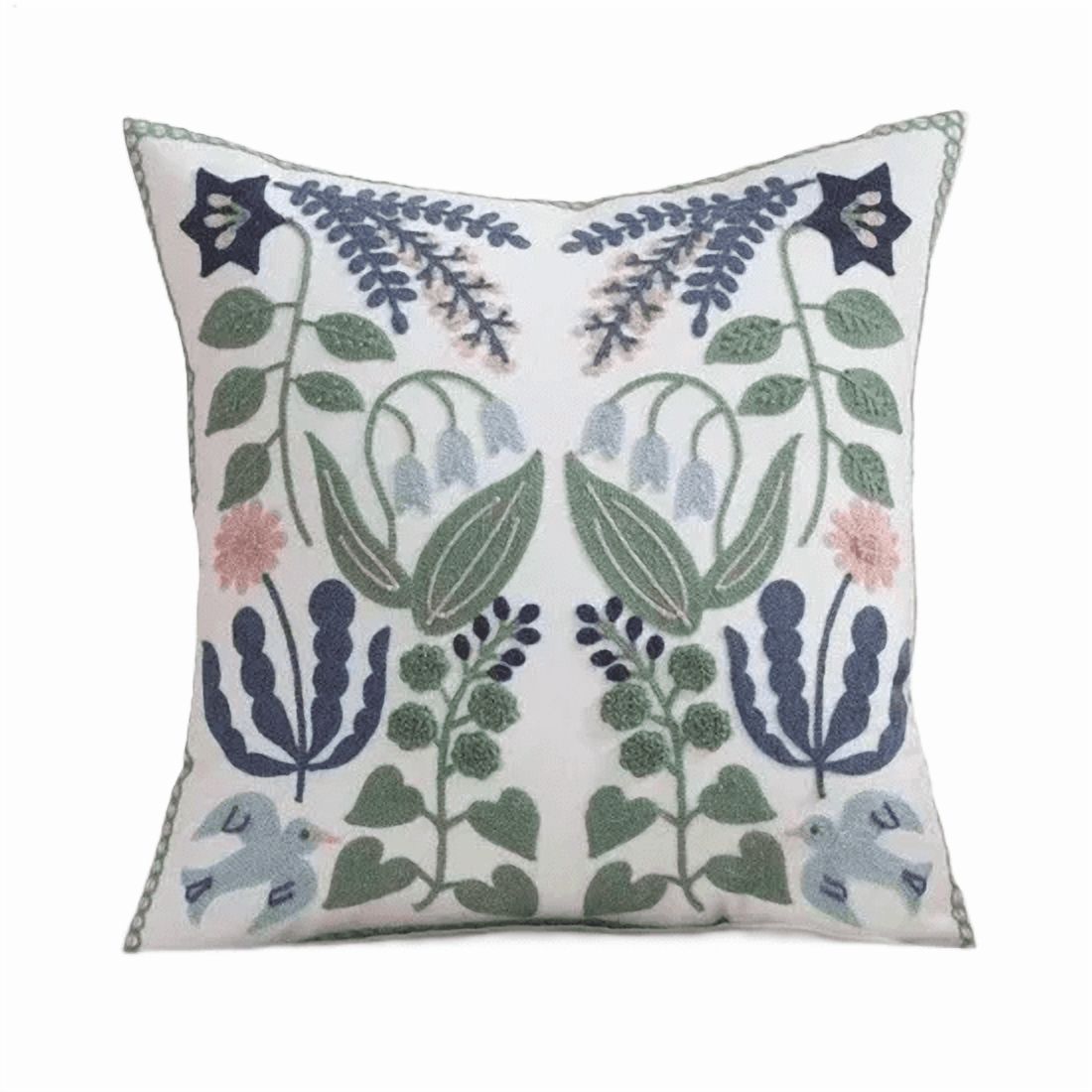 Genérico - Fundas De Cojines Bordadas A Elección 45X45 Diseño 14 Color Blanco