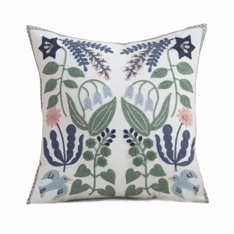 Genérico - Fundas De Cojines Bordadas A Elección 45X45 Diseño 14 Color Blanco