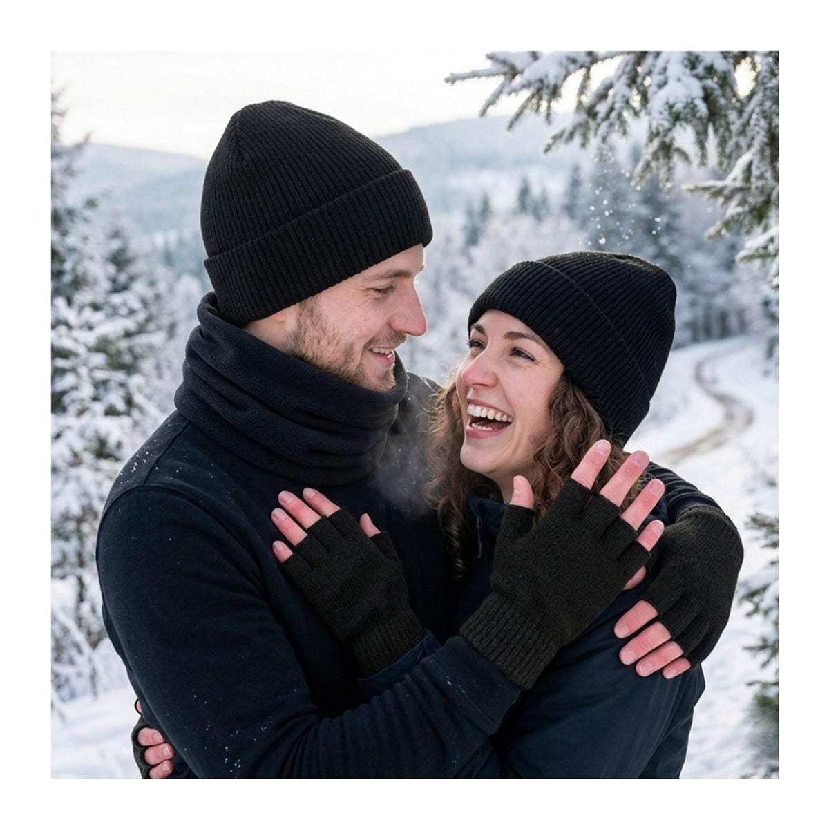 Genérico - Set Invierno Térmico: Gorro Beanie + Guantes Sin Dedos + Cuello