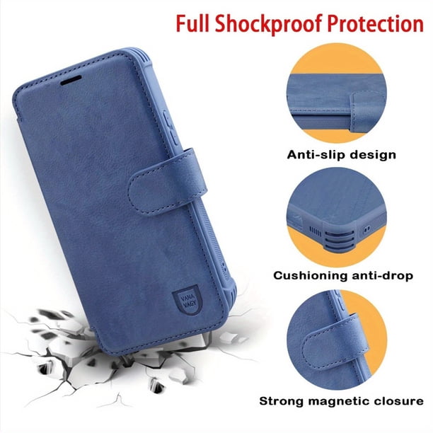 Phone Case For Galaxy S23+ Plus 5G Wallet Case For Women And Men,Galaxy S23+ Plus Flip Leather Cell Phone Case Supports Wireless Charging With Card Holder And Wristlet