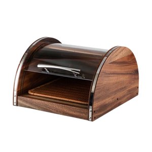 Magideal - Vitrina De Madera Para Almacenamiento De Pasteles Y Tostadas, Contenedor De Pan Con Tapa Transparente, Almacenamiento De Pan Para Encimera De Panaderí S