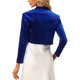 thumbnail image 3 of INSPIRE CHIC Chaquetas de Terciopelo para Mujeres con Mangas Largas, Cárdigan Abierto, Chaqueta Bolero Recortada L Azul Real, 3 of 6